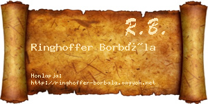 Ringhoffer Borbála névjegykártya